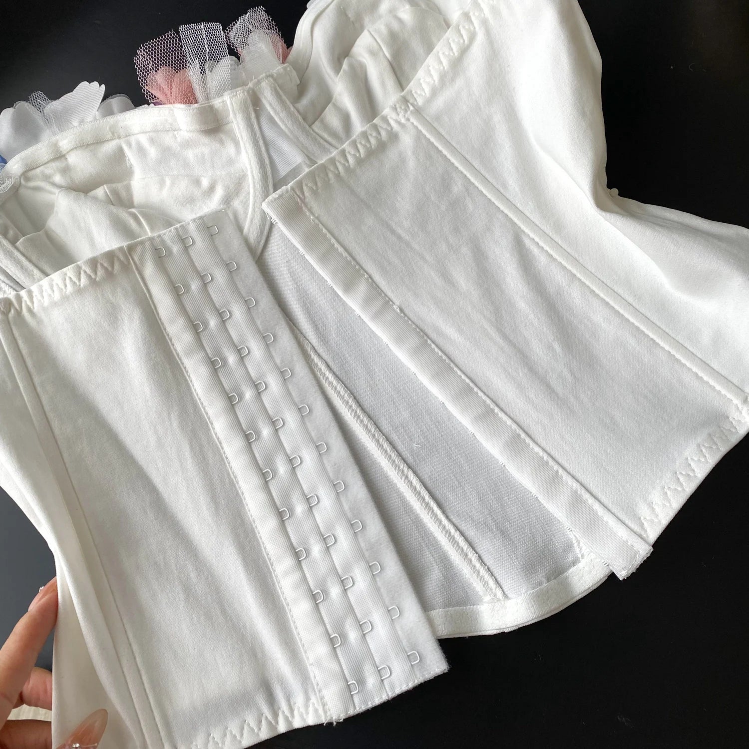 Ruffle Me Blue Corset Top