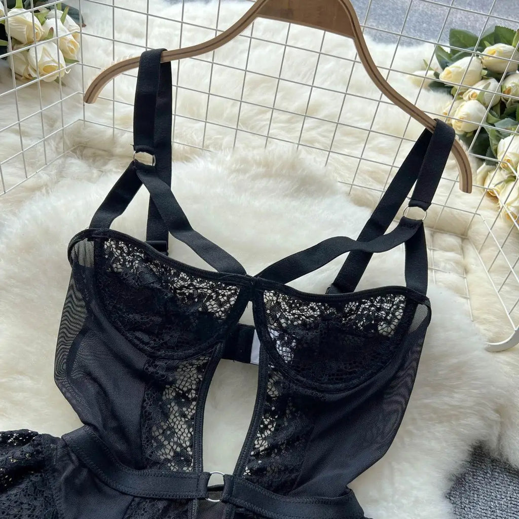 Frillbound Corset Bodysuit Set