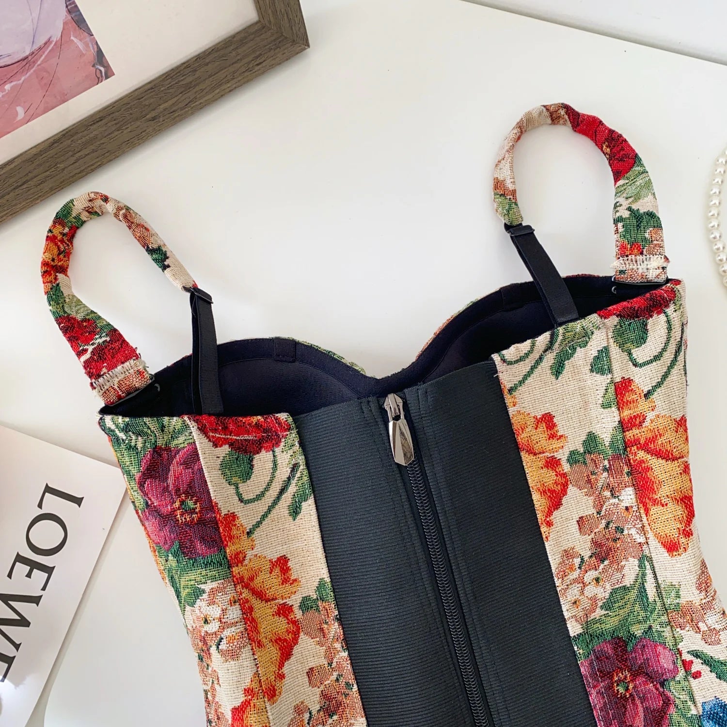 Floralweave Corset Top