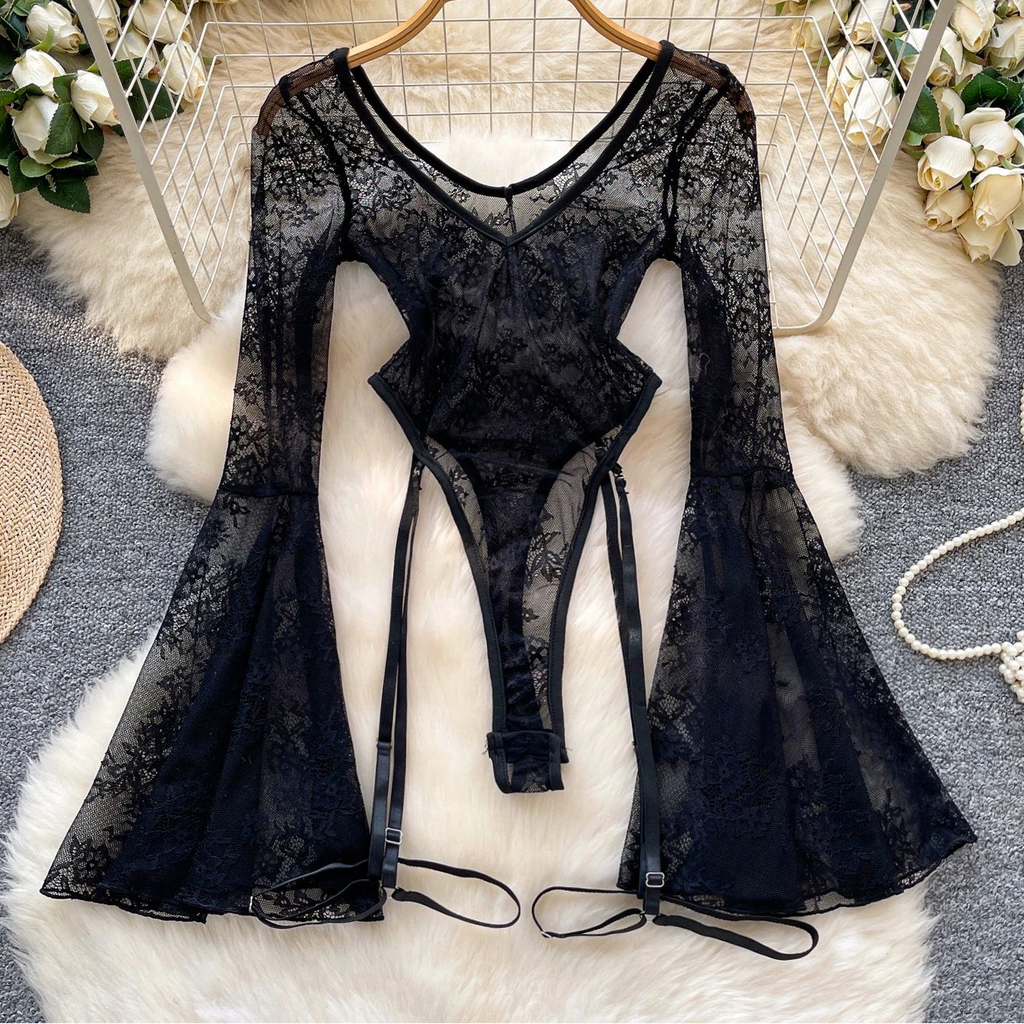 Veilbound Lace Bodysuit Set