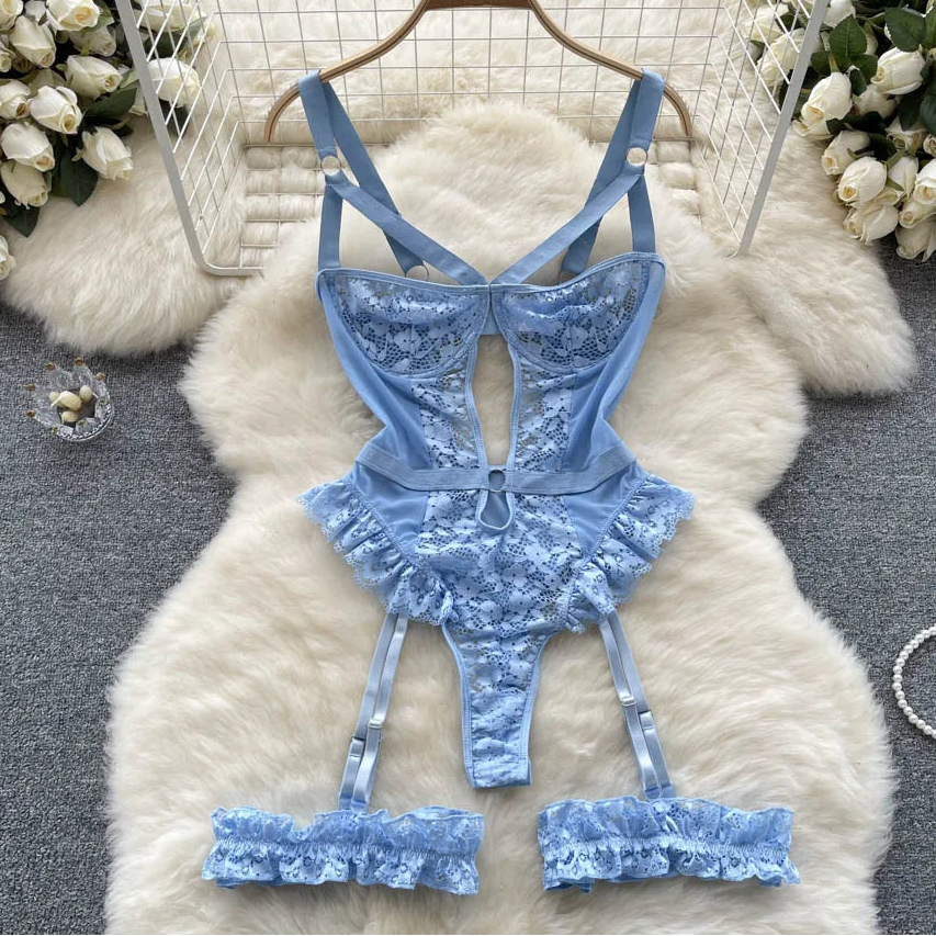 Frillbound Corset Bodysuit Set