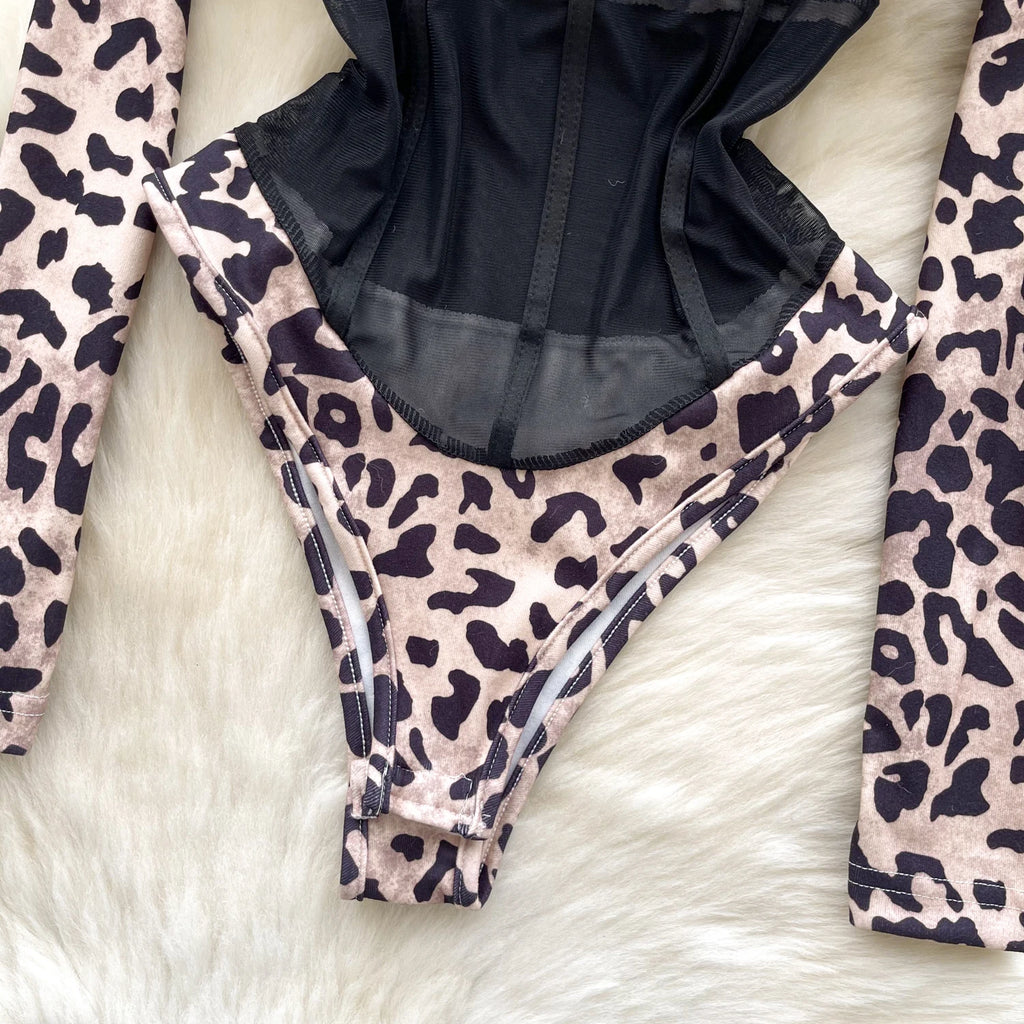 Leopard Corset Bodysuit