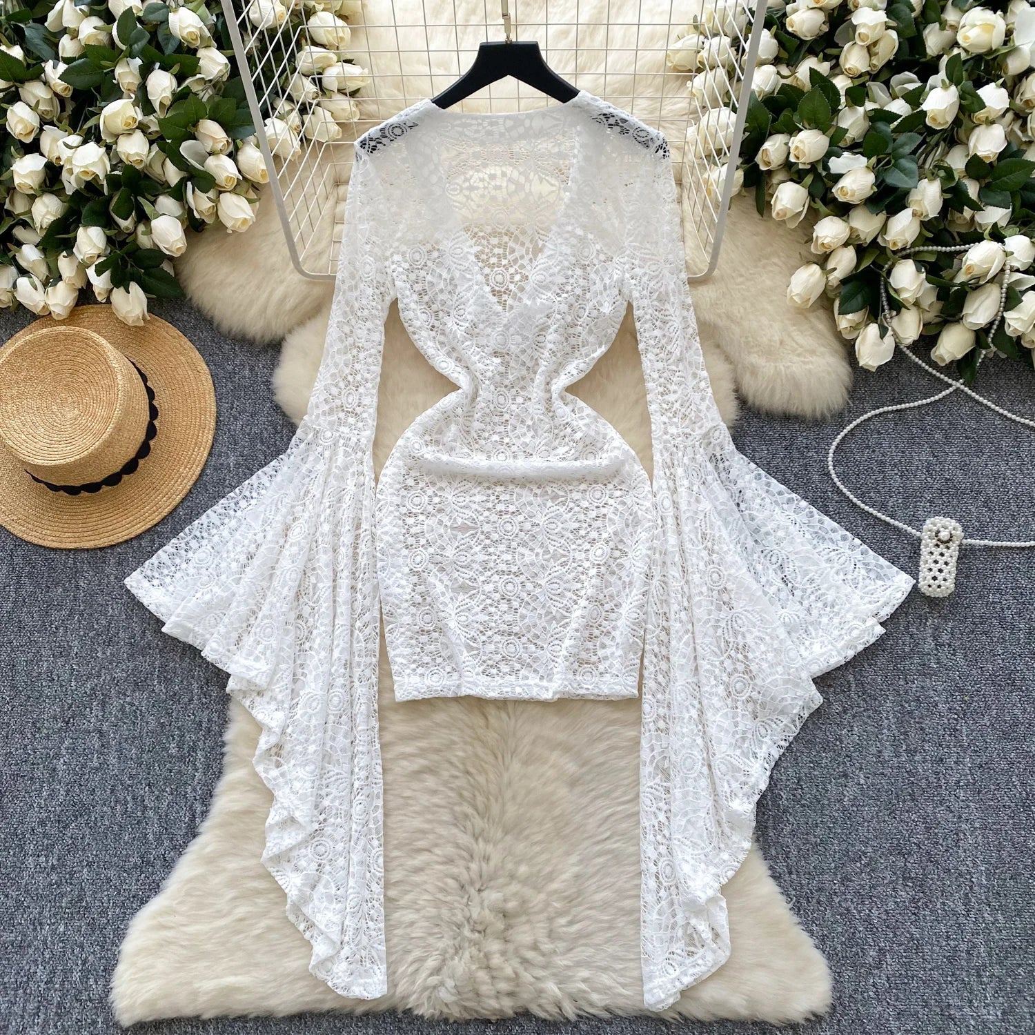 Luminara Lace Robe Dress