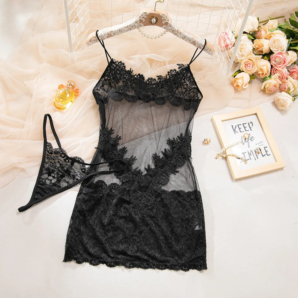 Nightfall Petal Lace Slip Dress