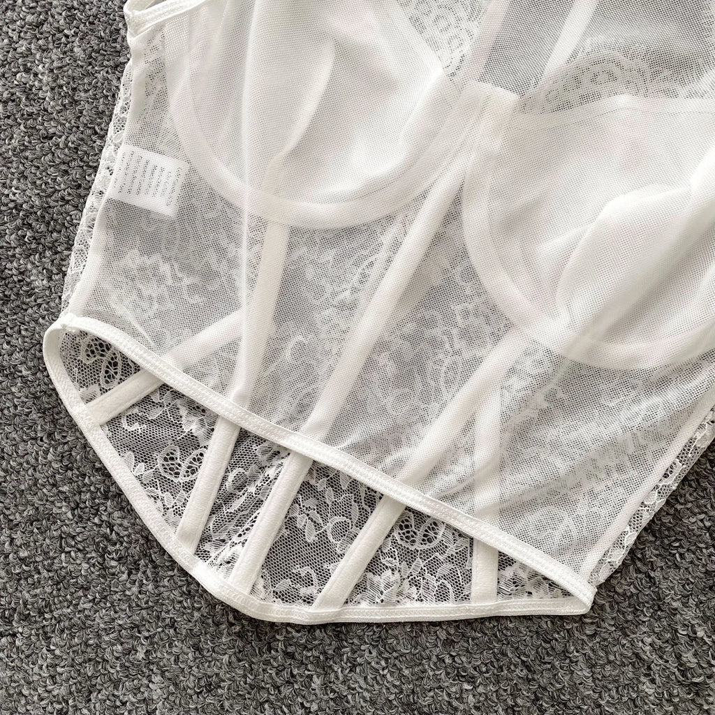 Closed Throat Lace Corset Top