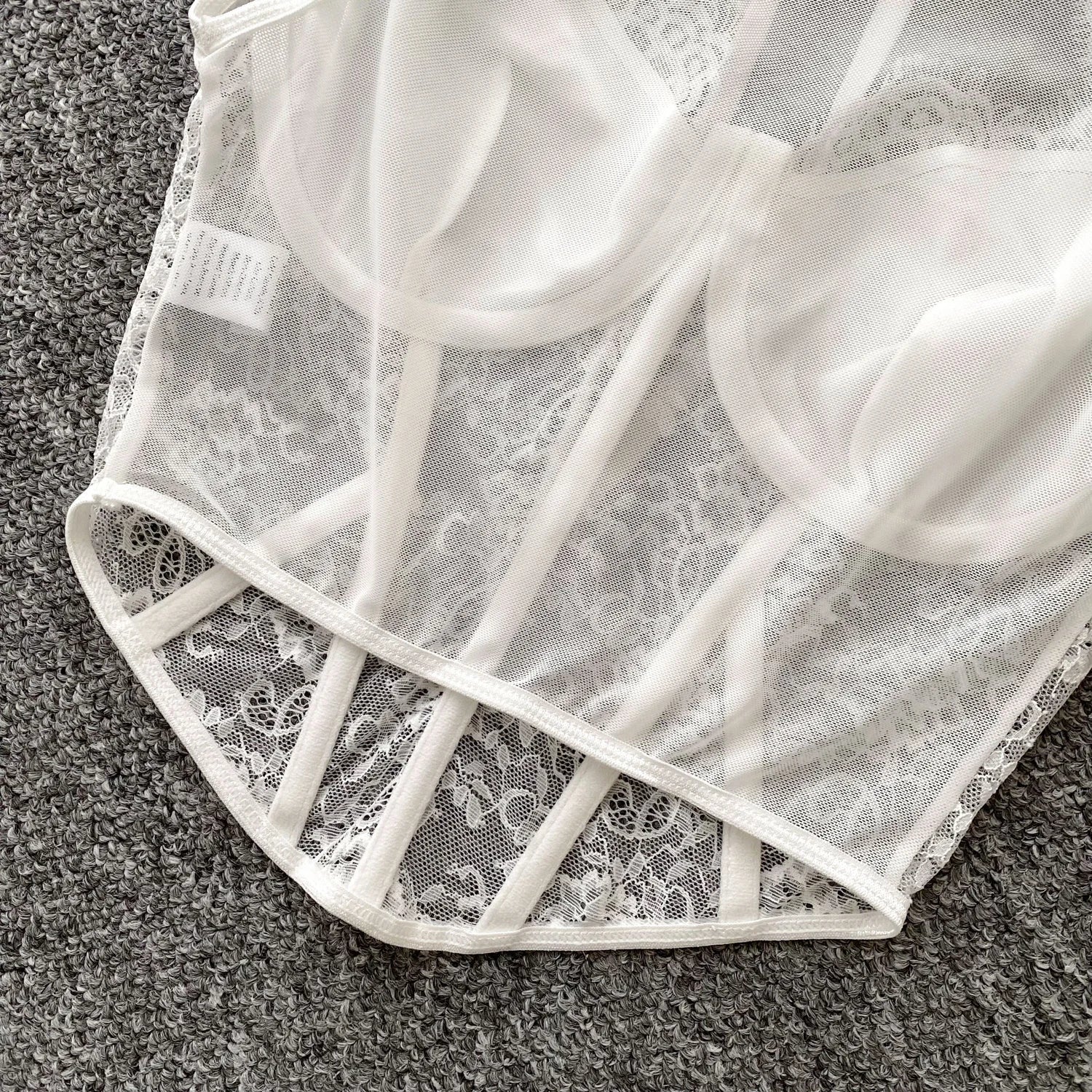 Closed Throat Lace Corset Top