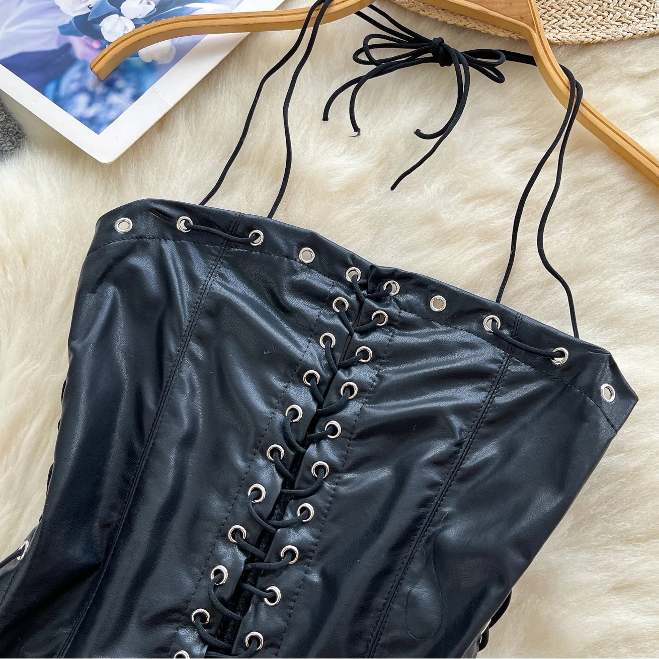 Laced and Leather Top