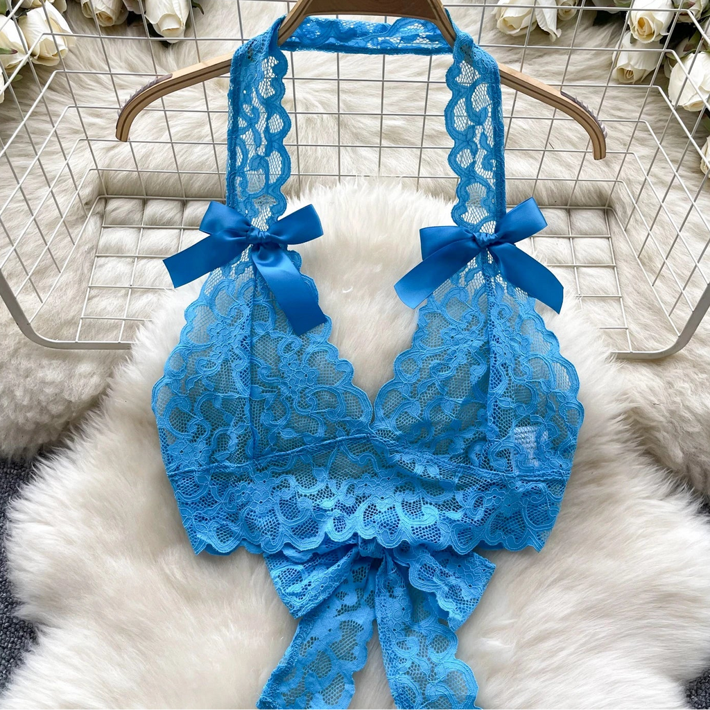 Azure Allure Lace Bow Set