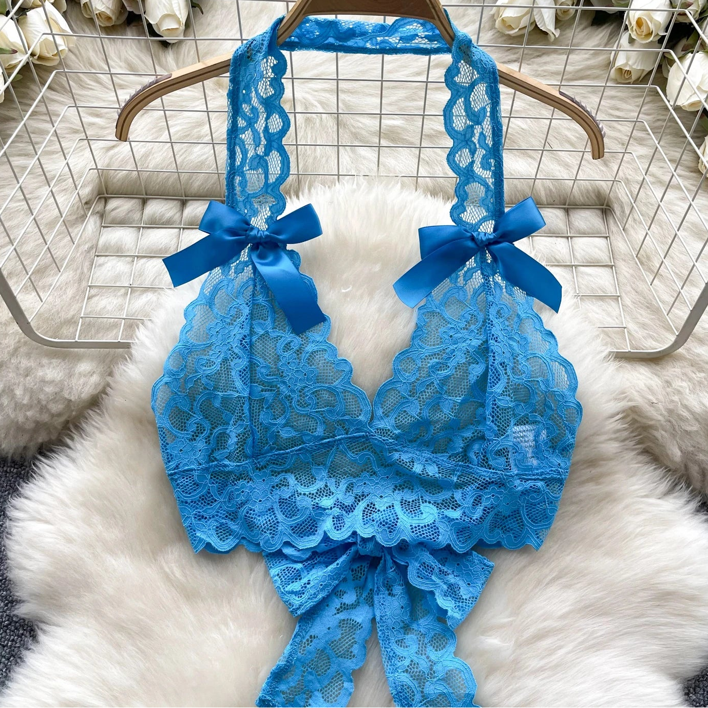 Azure Allure Lace Bow Set