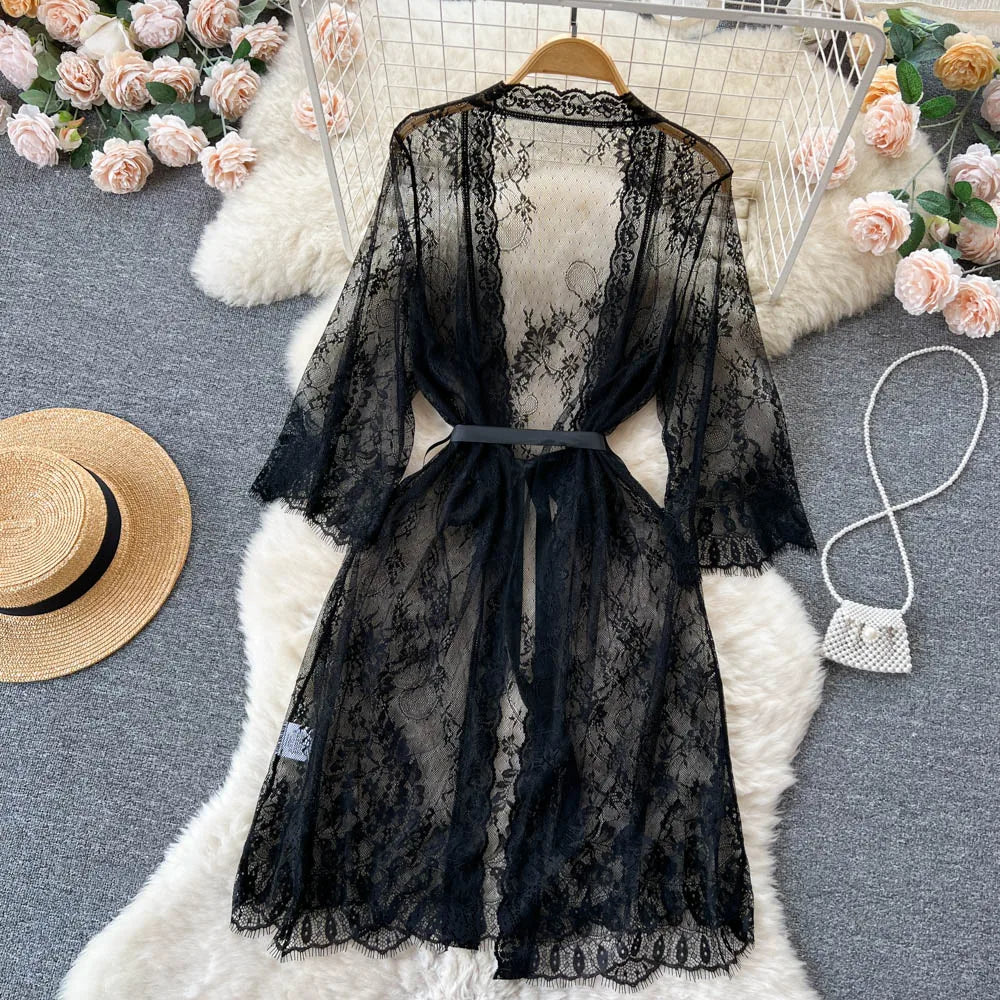 Whisperveil Lace Robe