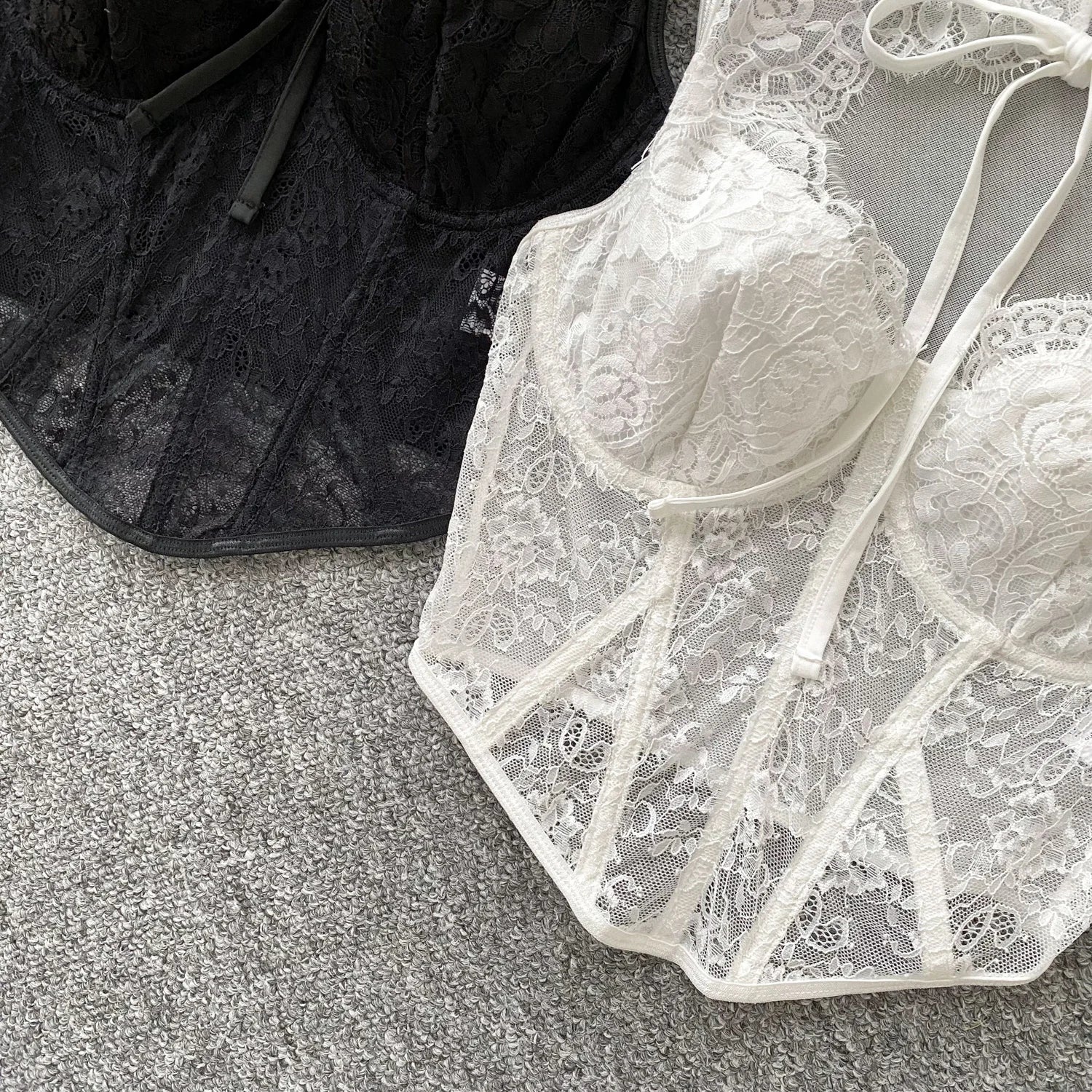 Closed Throat Lace Corset Top