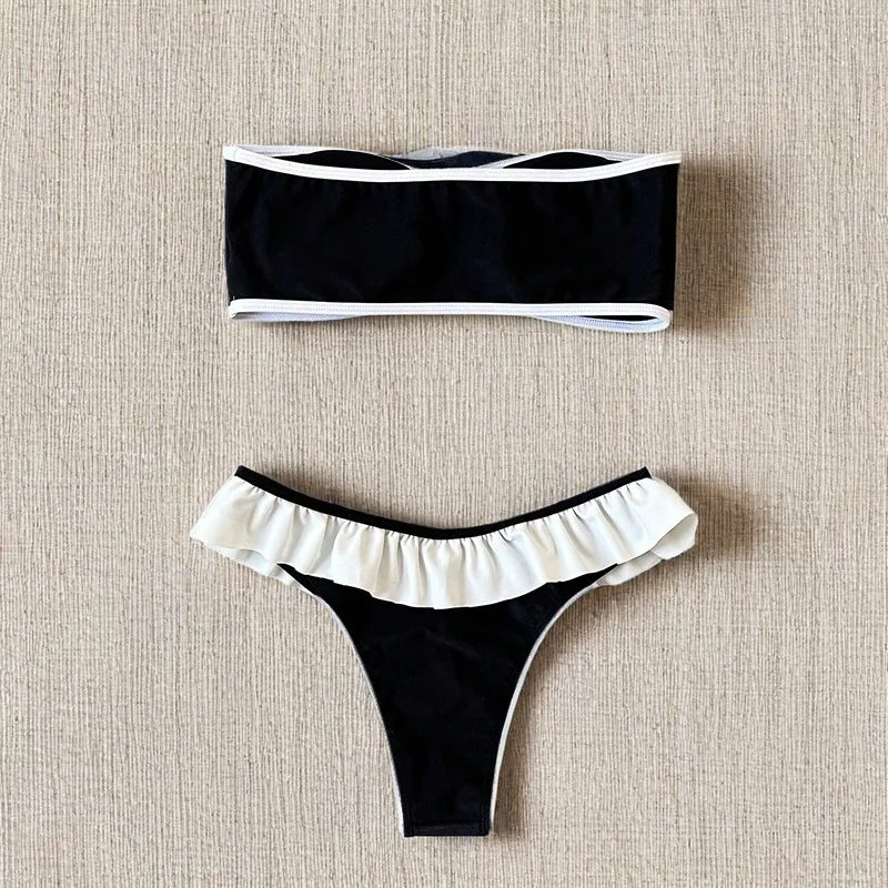 Ivory Edge Strapless Ruffle Set