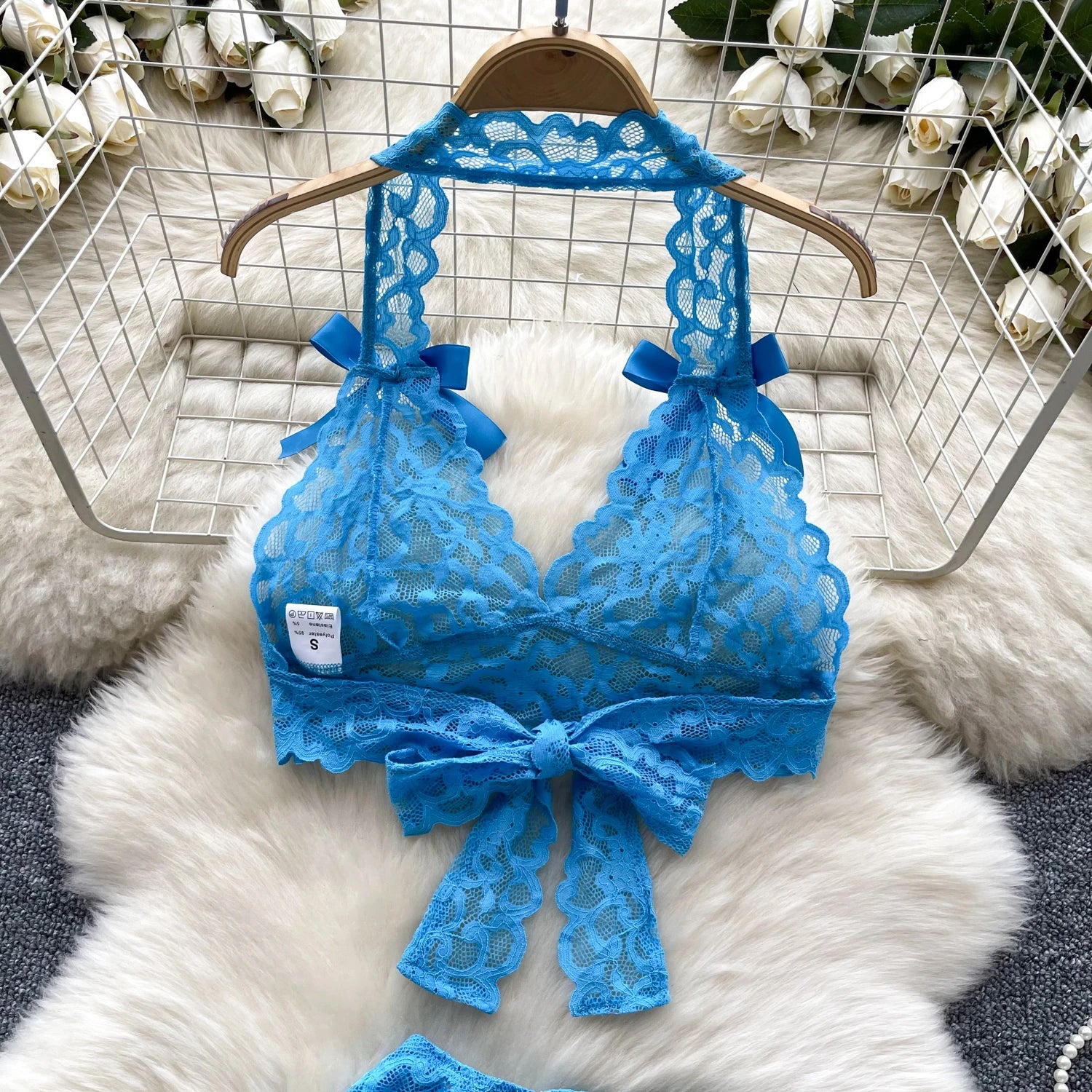 Azure Allure Lace Bow Set