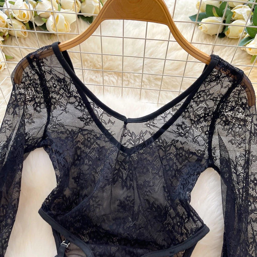 Veilbound Lace Bodysuit Set