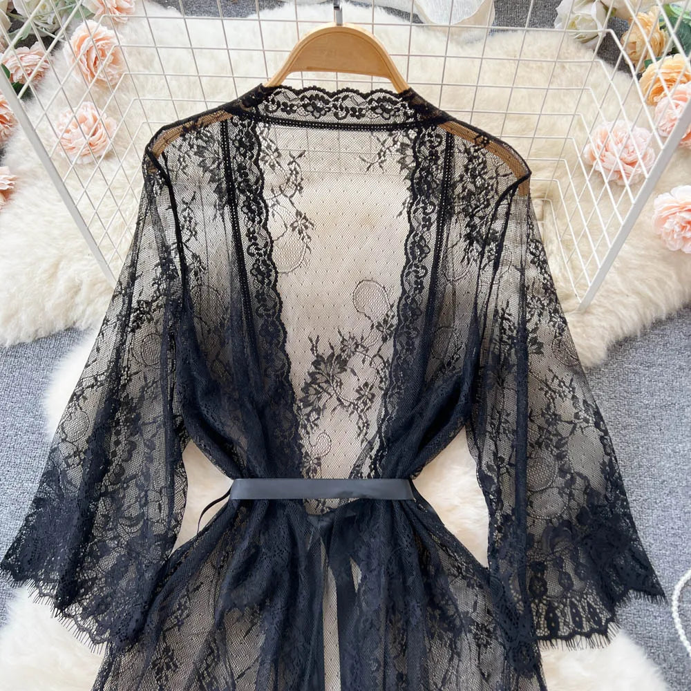 Whisperveil Lace Robe