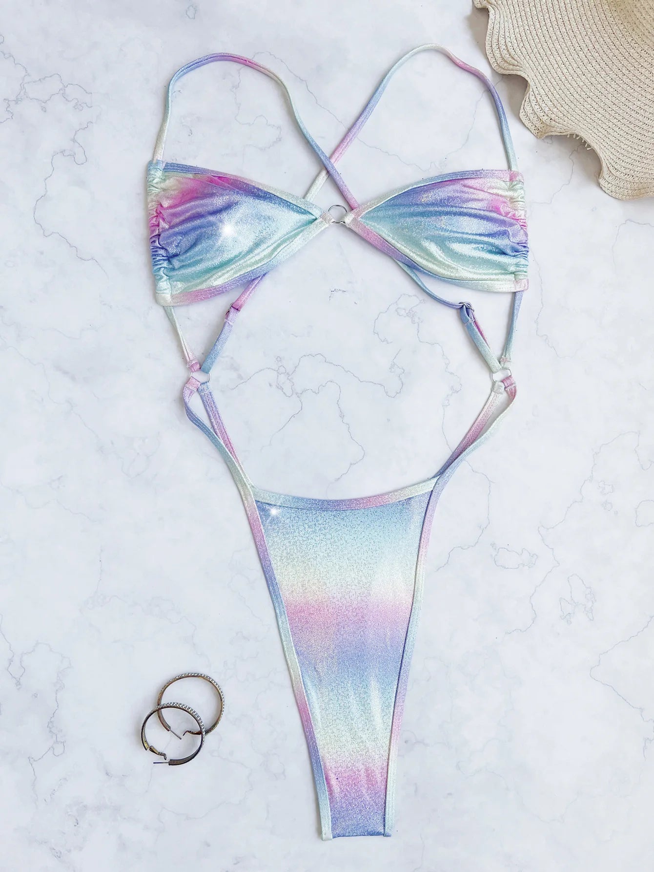 Halo Curve Bandeau Thong Set