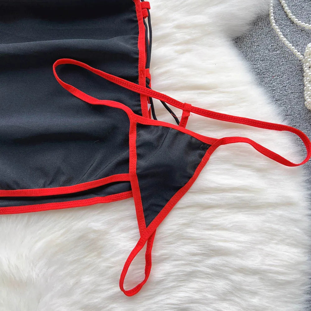 Crimson Cheongsam Mini Dress