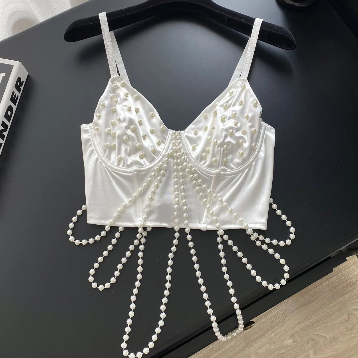 Pearl Chain Bustier Top