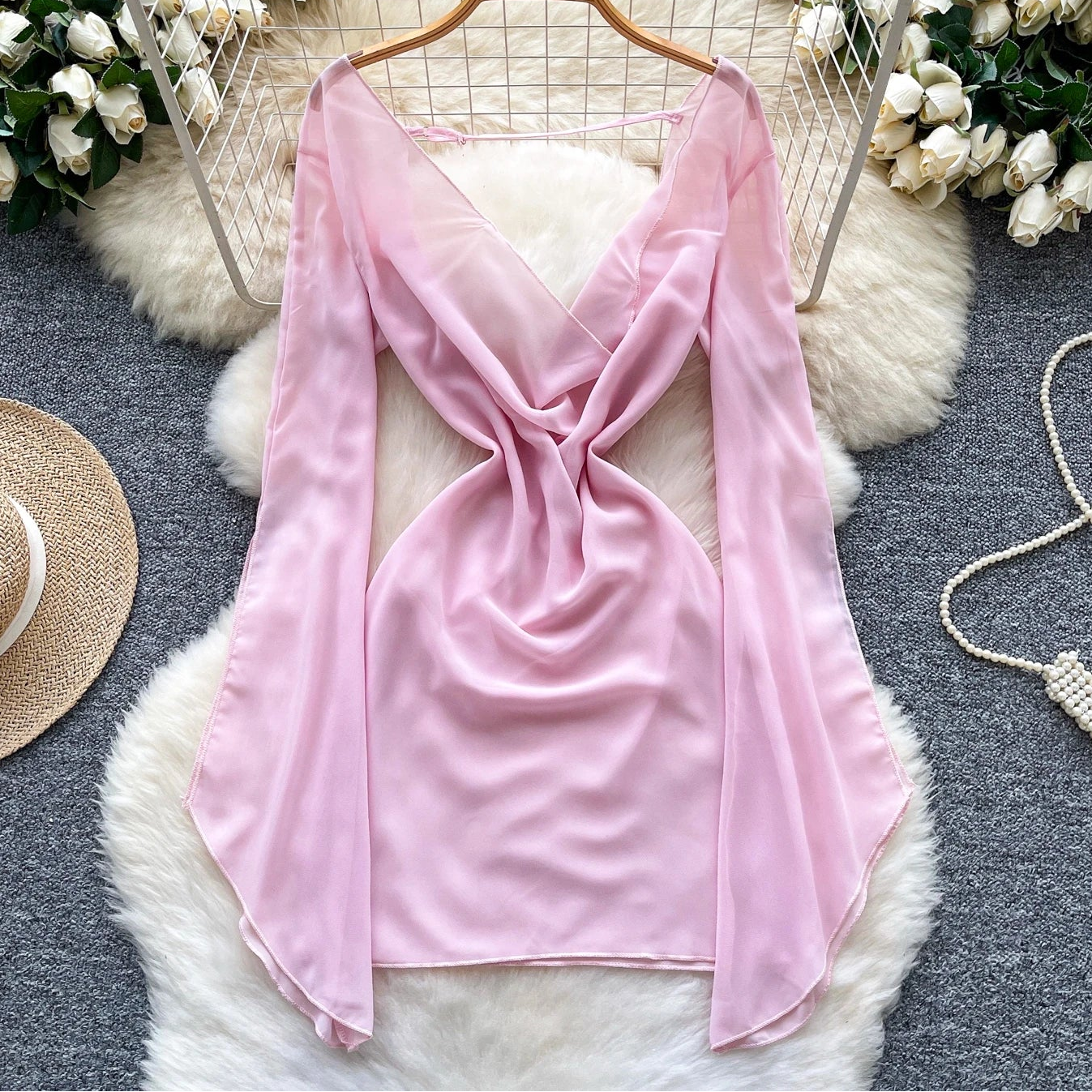 Drapefall Mesh Dress