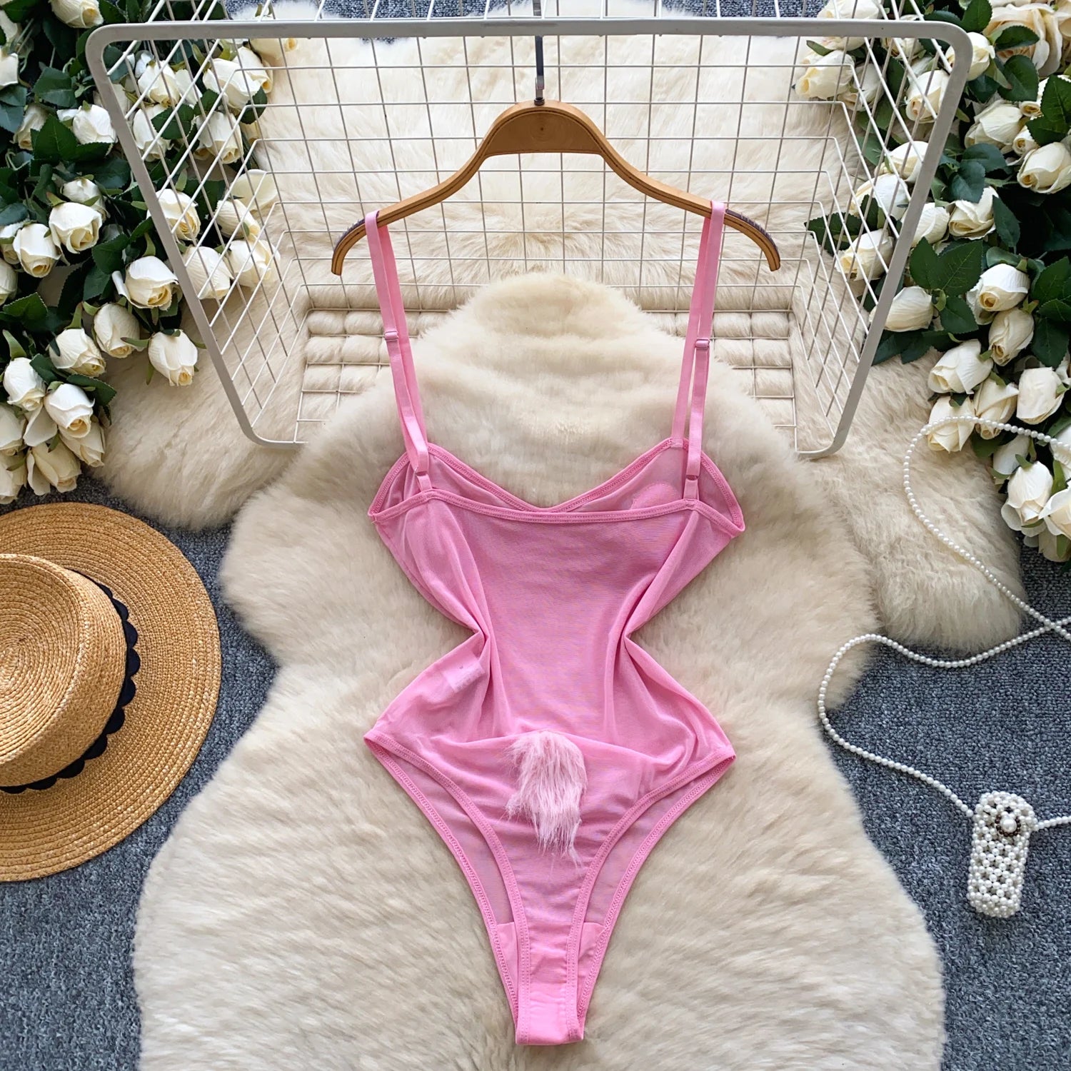 Fluffy Bunny Bodysuit