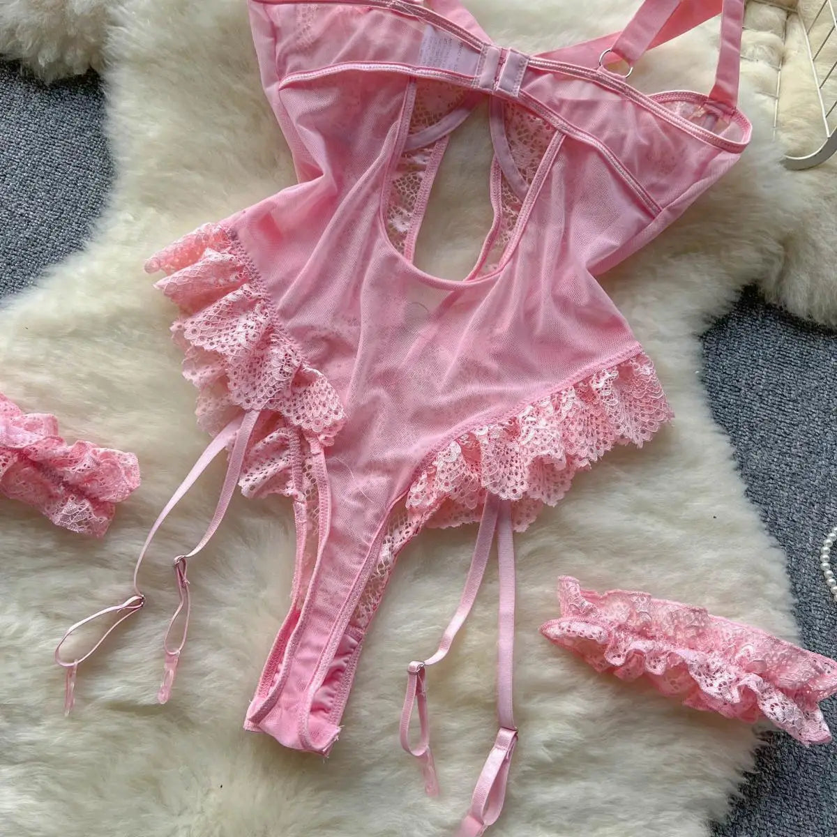 Frillbound Corset Bodysuit Set