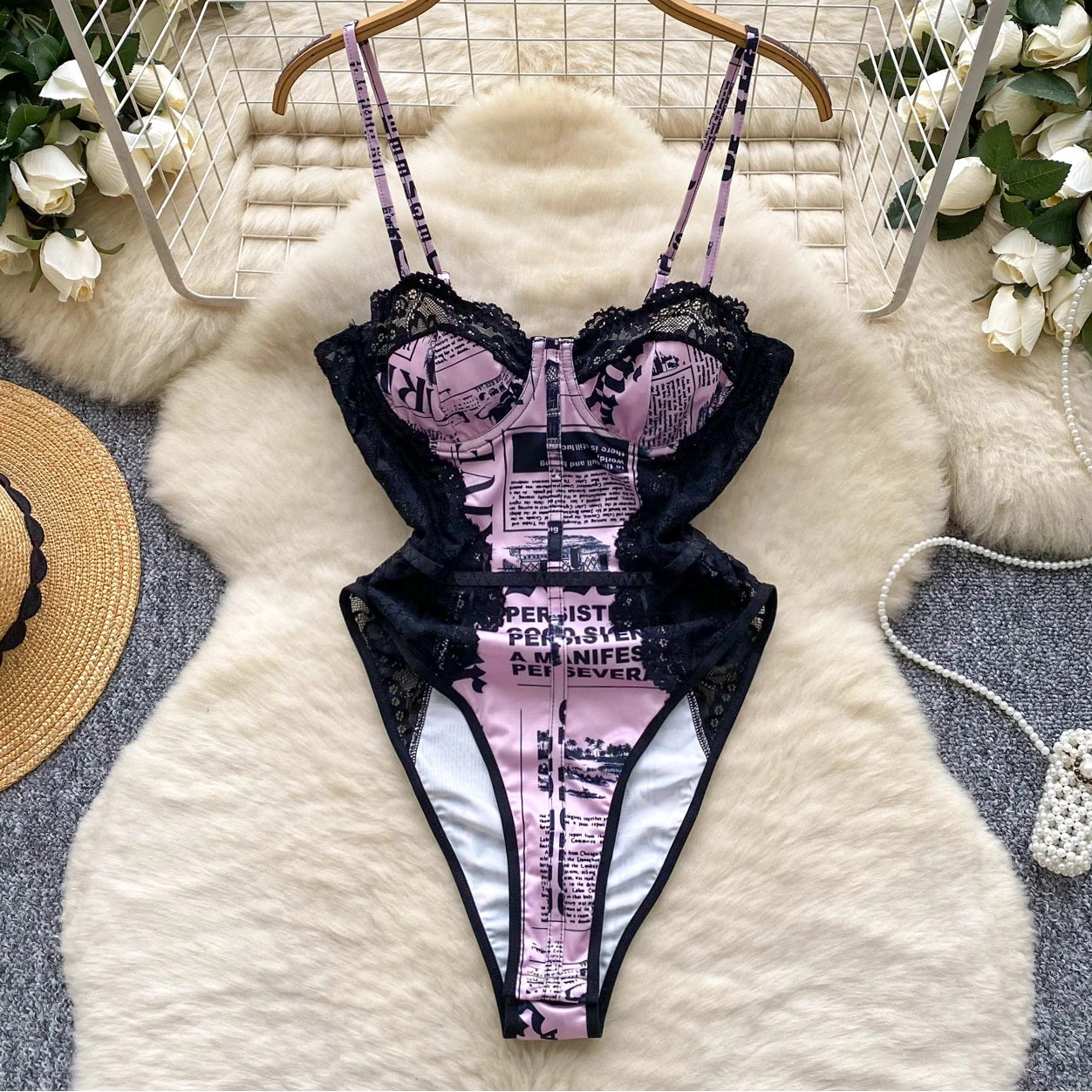 Scriptlace Corset Bodysuit