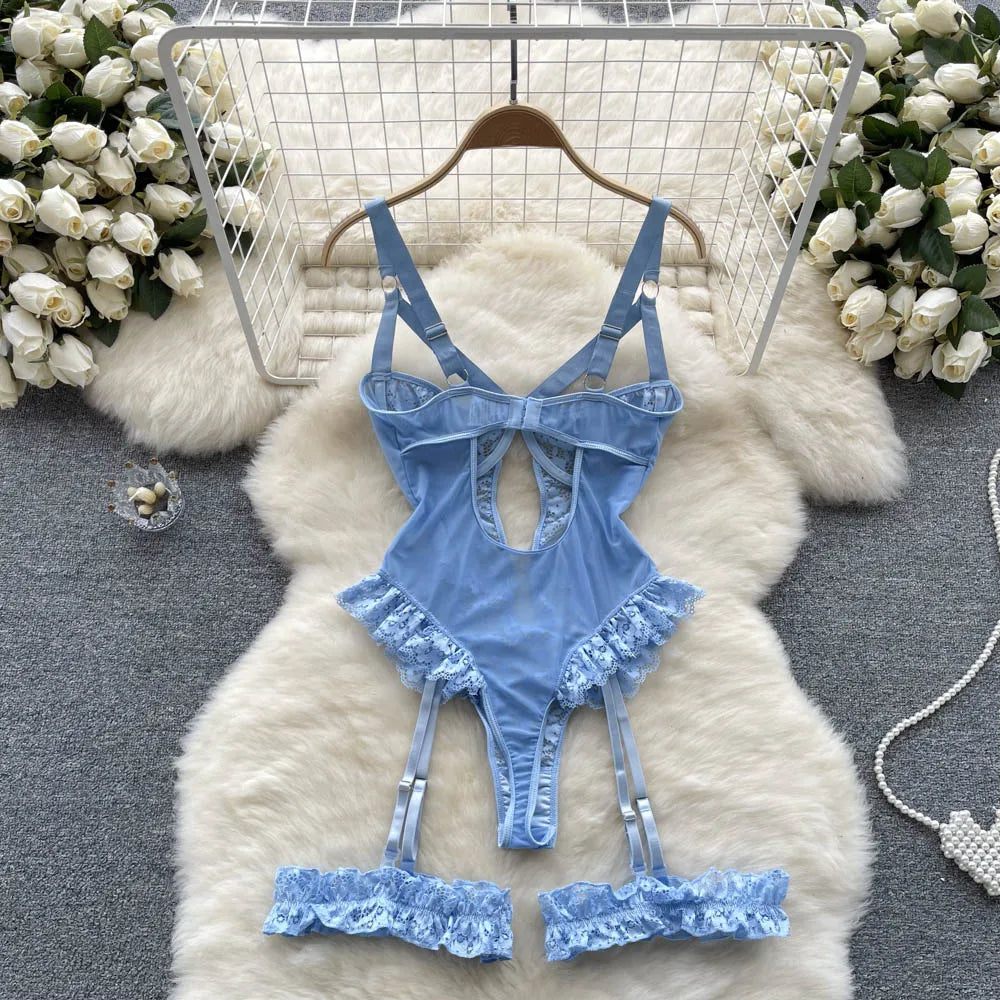 Frillbound Corset Bodysuit Set