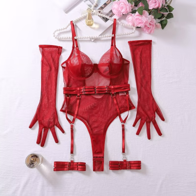 Amy Garter Playsuit with Gloves