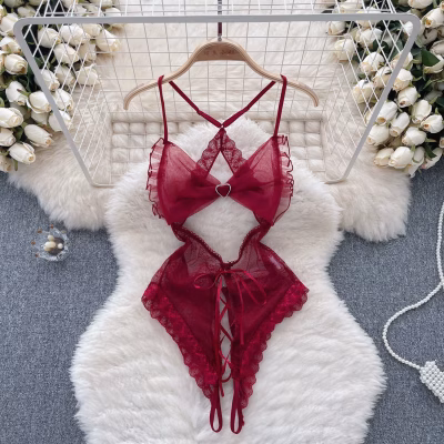 Heart Charm Lace Bodysuit